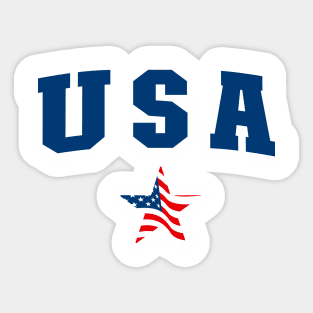 USA Star United States of America with the flag in star shaped Sticker